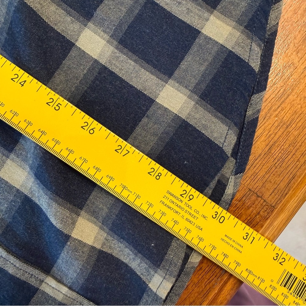 Ralph Lauren Men's Blue and Gray Plaid Shirt size 18 34-35 - Picture 7 of 10